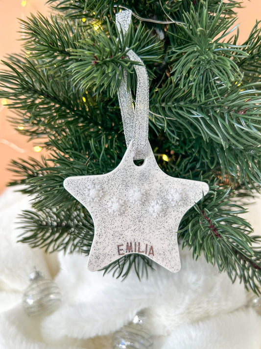 Boule de Noël personnalisée étoile givrée
