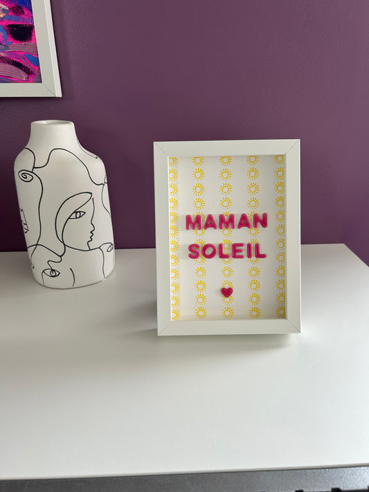Petit cadre déco "Maman soleil" personnalisé
