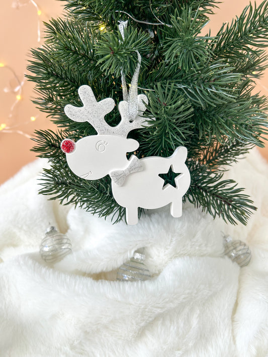 Boule de Noël renne scintillant