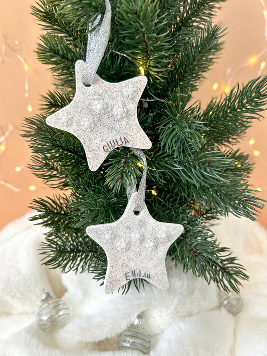 Boule de Noël personnalisée étoile givrée