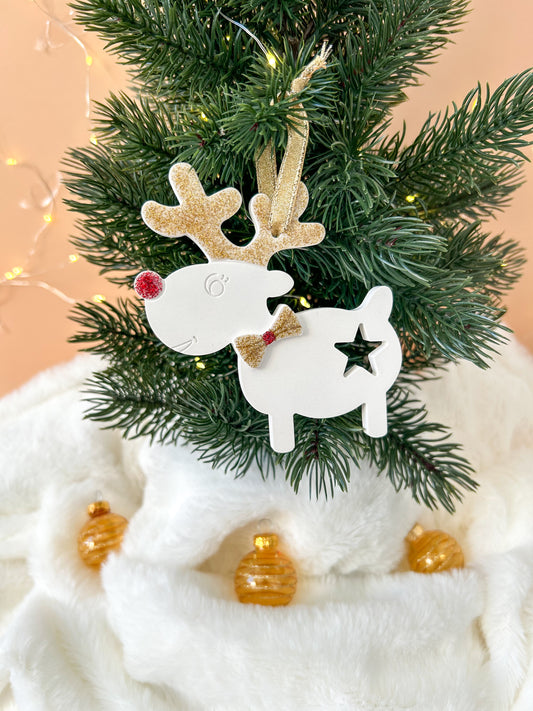 Boule de Noël renne scintillant