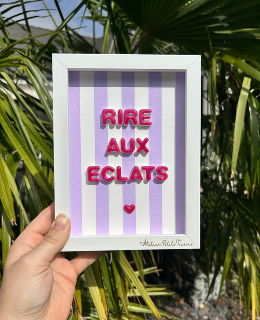 Petit cadre déco "Rire aux éclats"