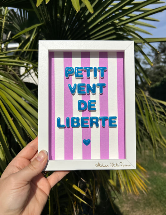 Petit cadre déco "Petit vent de liberté"