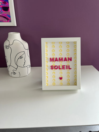 Petit cadre déco "Maman soleil" personnalisé