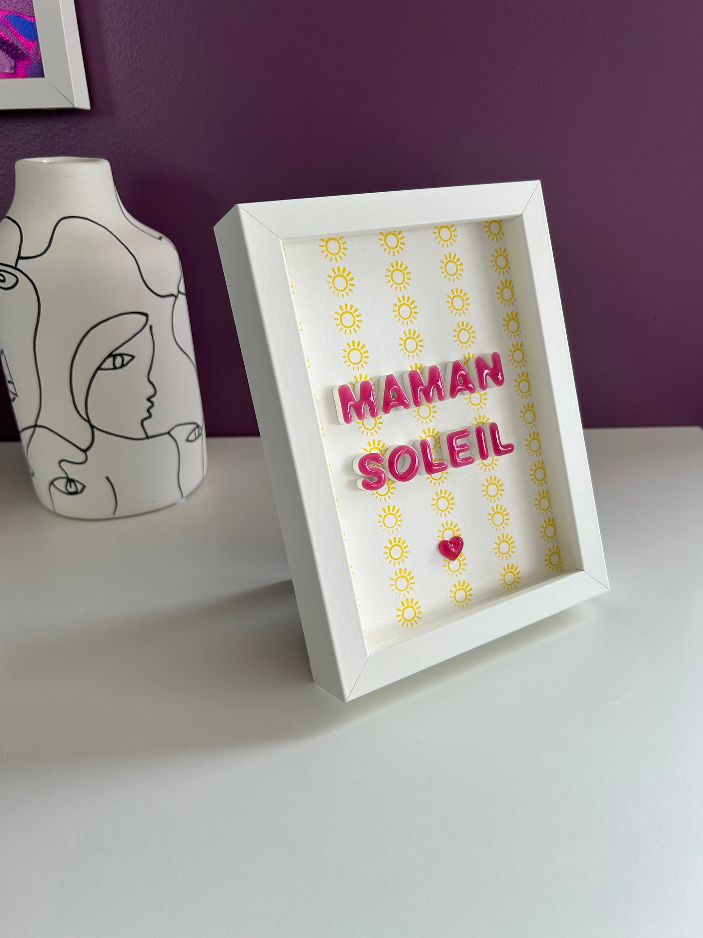 Petit cadre déco "Maman soleil" personnalisé