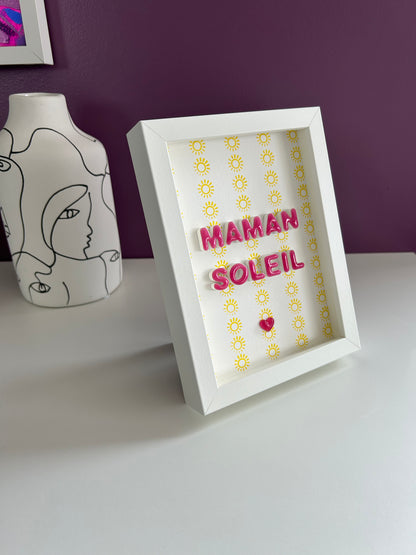 Petit cadre déco "Maman soleil" personnalisé