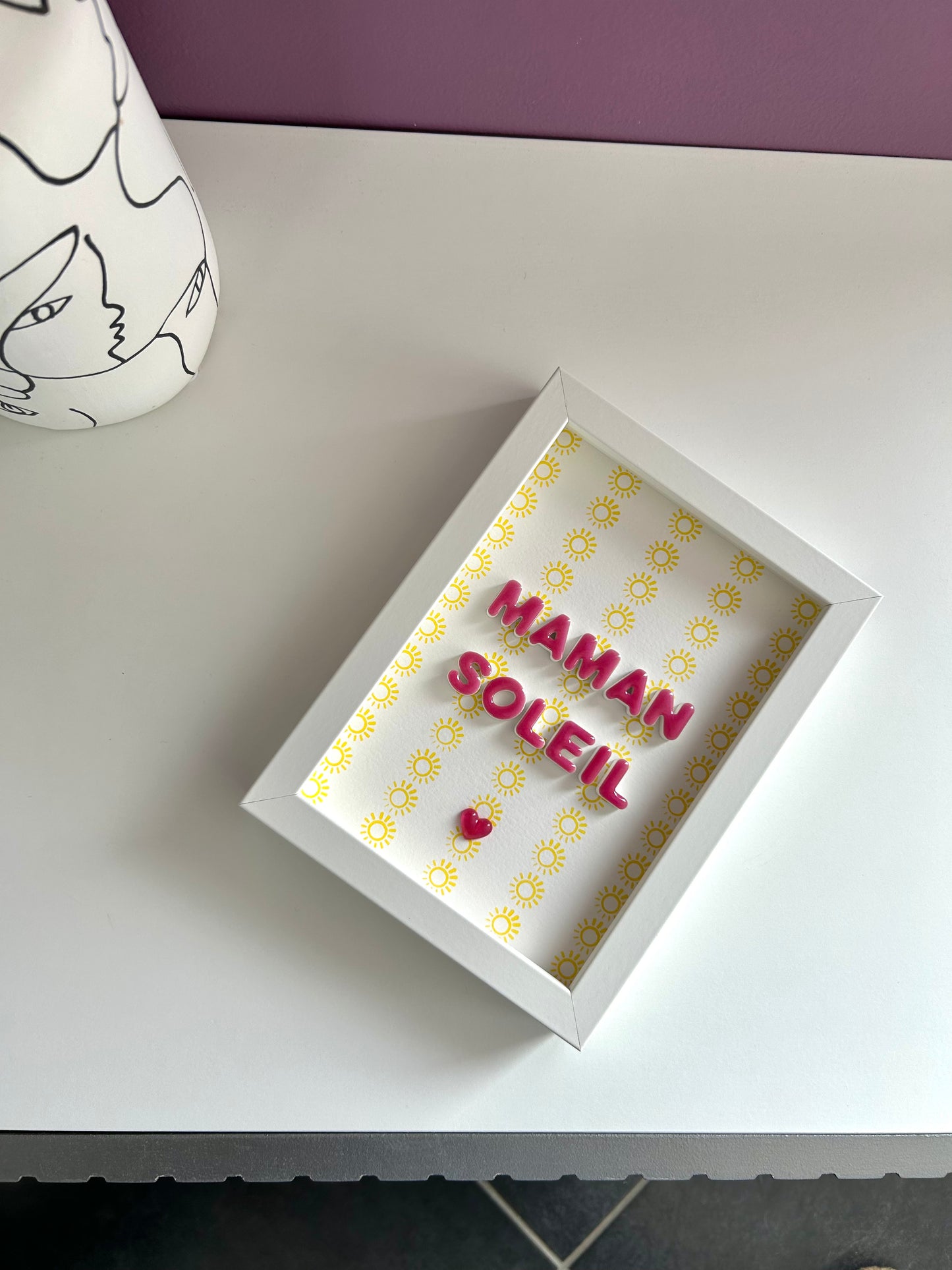 Petit cadre déco "Maman soleil" personnalisé