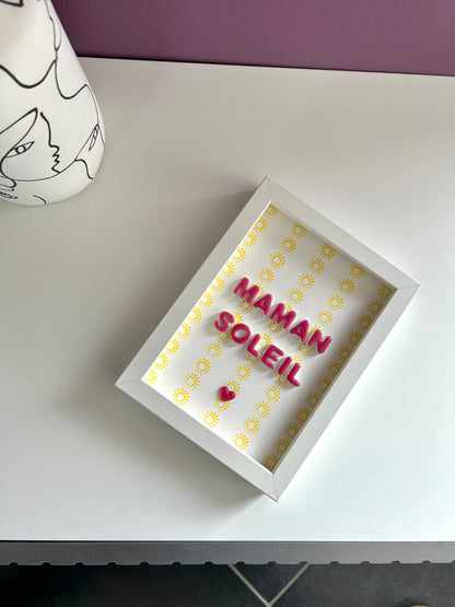 Petit cadre déco "Maman soleil" personnalisé