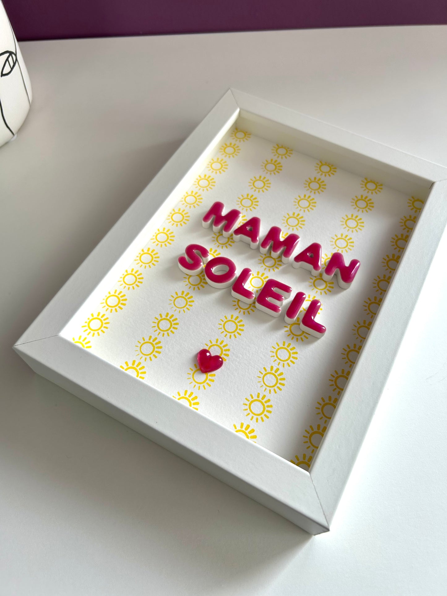 Petit cadre déco "Maman soleil" personnalisé