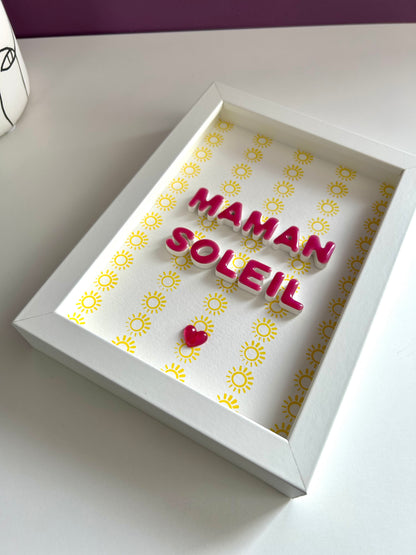 Petit cadre déco "Maman soleil" personnalisé