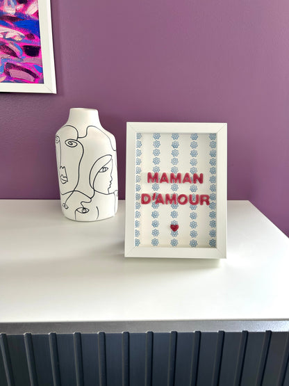 Petit cadre déco "Maman d'amour" personnalisé