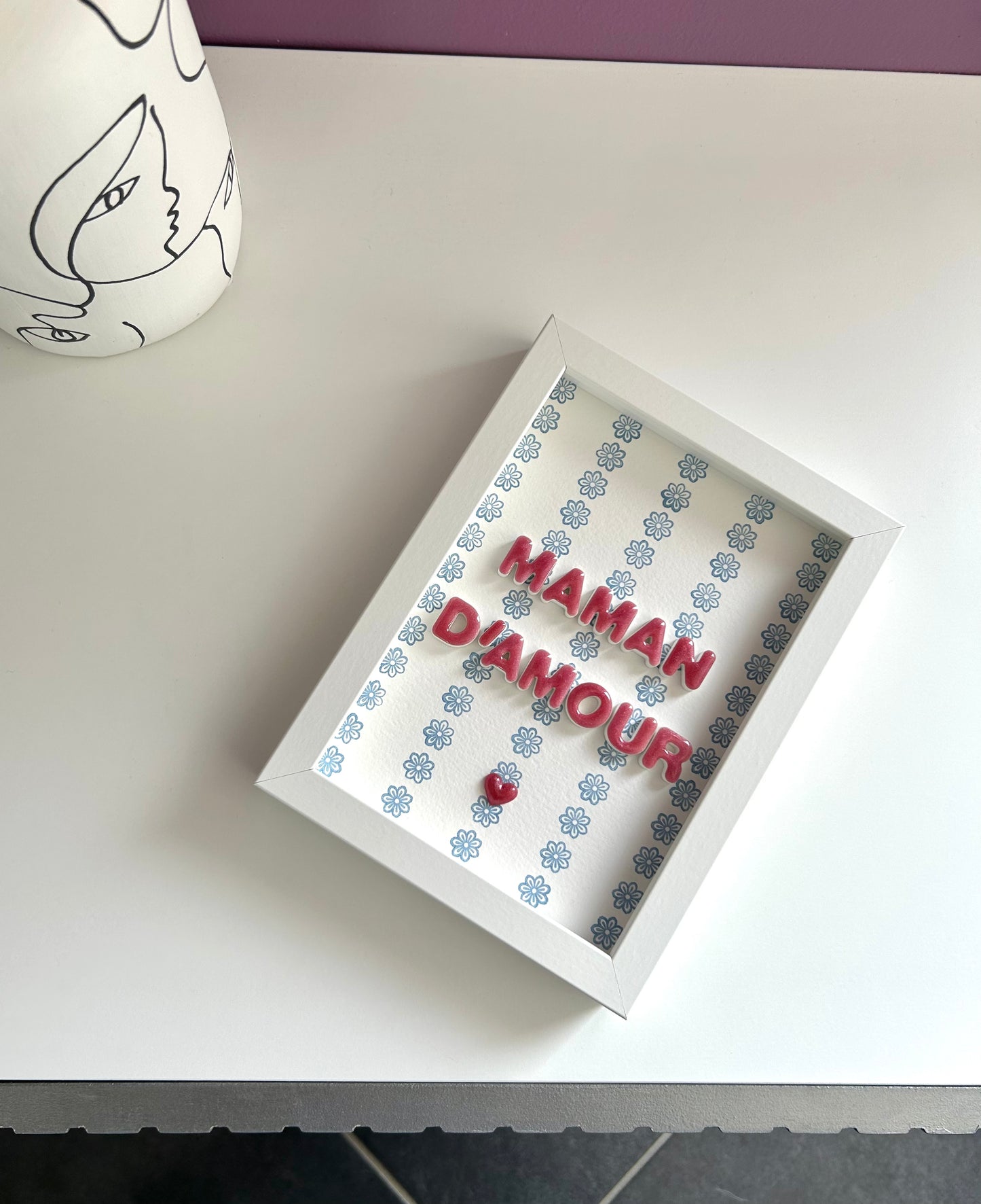 Petit cadre déco "Maman d'amour" personnalisé