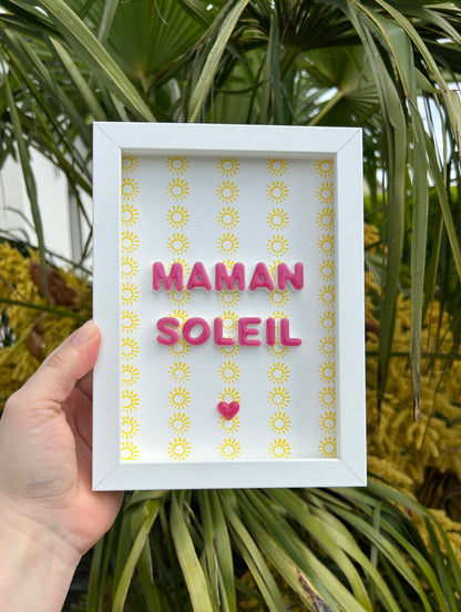 Petit cadre déco "Maman soleil" personnalisé