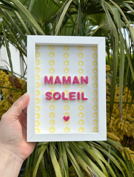 Petit cadre déco "Maman soleil" personnalisé