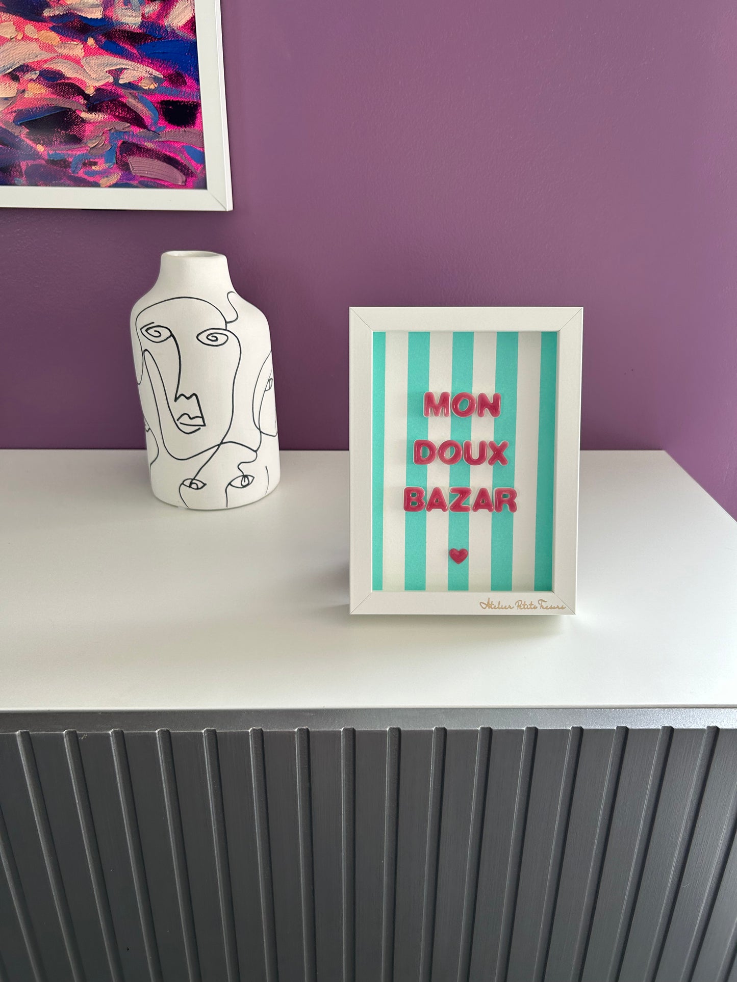 Petit cadre déco "Mon doux bazar"