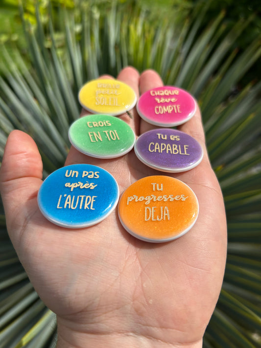 Lot de 6 Magnets "Les petits mots qui font grandir"