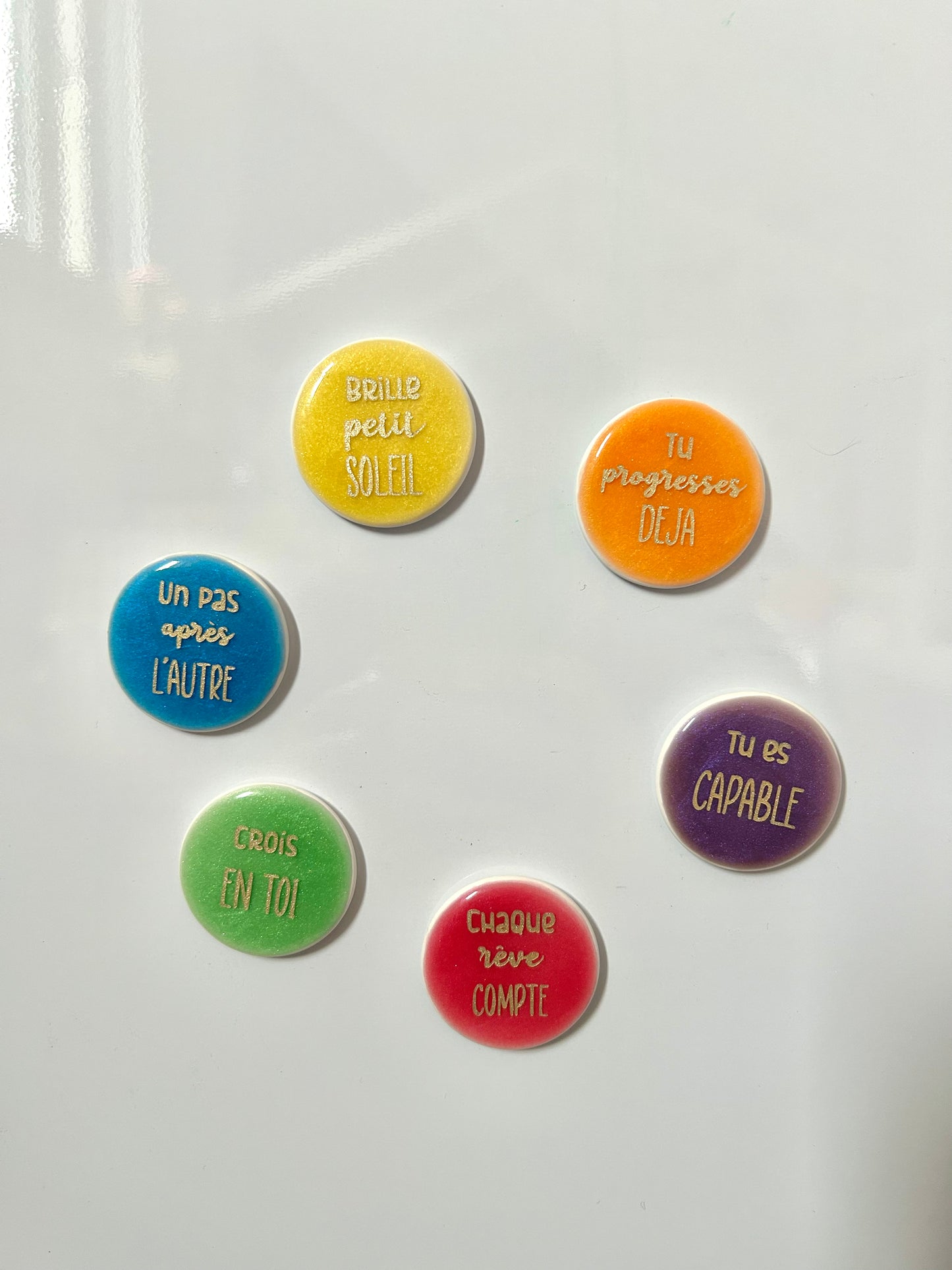 Lot de 6 Magnets "Les petits mots qui font grandir"