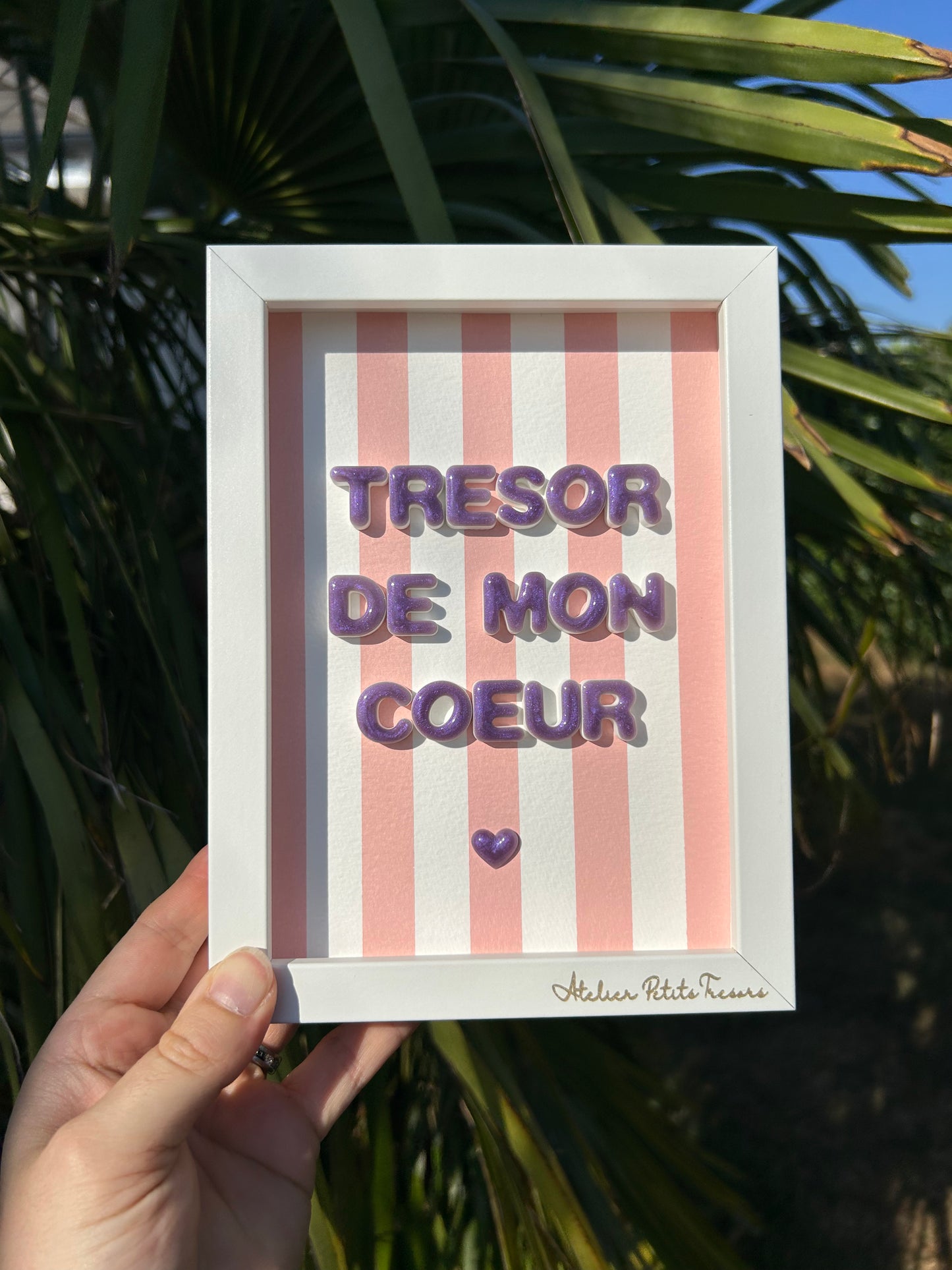 Petit cadre déco "Trésor de mon coeur"